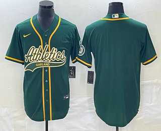Men%27s Oakland Athletics Blank Green Cool Base Stitched Baseball Jersey->oakland athletics->MLB Jersey